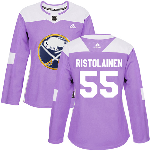 Adidas Sabres #55 Rasmus Ristolainen Purple Authentic Fights Cancer Women's Stitched NHL Jersey